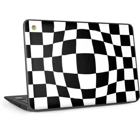 Black and White Zoomed Checkerboard HP Chromebook Skin