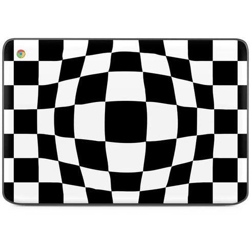 Black and White Zoomed Checkerboard HP Chromebook Skin