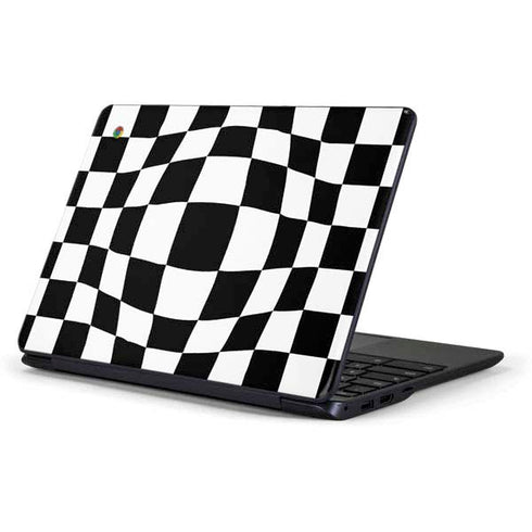 Black and White Zoomed Checkerboard Samsung Chromebook Skin