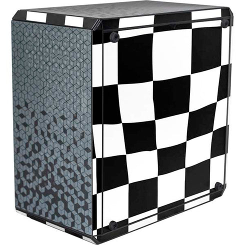 Black and White Zoomed Checkerboard Cooler Master MasterBox Q300L Mini Tower Skin