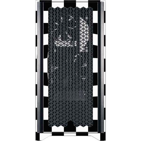 Black and White Zoomed Checkerboard Corsair 4000D Tempered Glass Mid-Tower ATX Case Skin