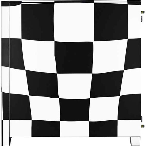 Black and White Zoomed Checkerboard Corsair 4000D Tempered Glass Mid-Tower ATX Case Skin