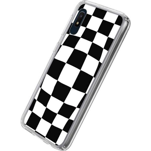 Black and White Zoomed Checkerboard Galaxy A10e Clear Case