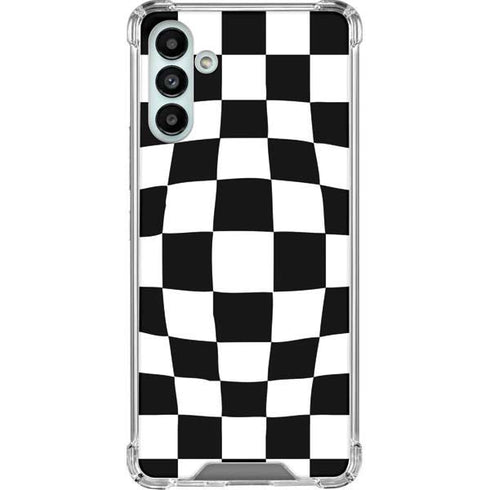 Black and White Zoomed Checkerboard Galaxy A13 5G Clear Case