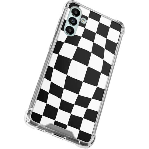 Black and White Zoomed Checkerboard Galaxy A13 5G Clear Case
