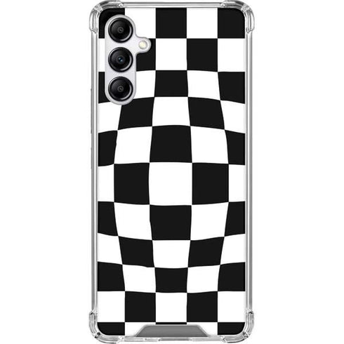 Black and White Zoomed Checkerboard Galaxy A14 5G Clear Case