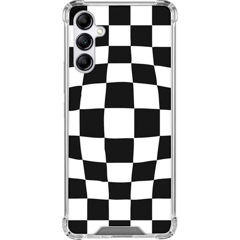 Black and White Zoomed Checkerboard Galaxy A15 5G Clear Case