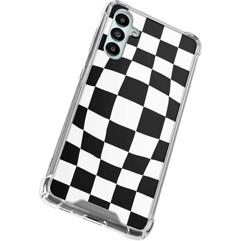 Black and White Zoomed Checkerboard Galaxy A15 5G Clear Case