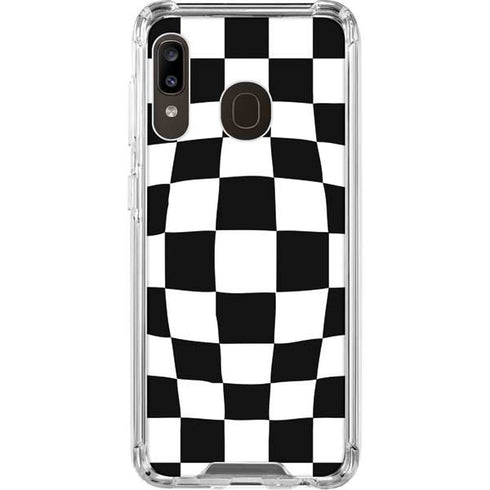 Black and White Zoomed Checkerboard Galaxy A30 Clear Case