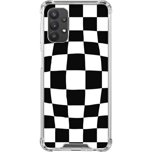 Black and White Zoomed Checkerboard Galaxy A32 5G Clear Case