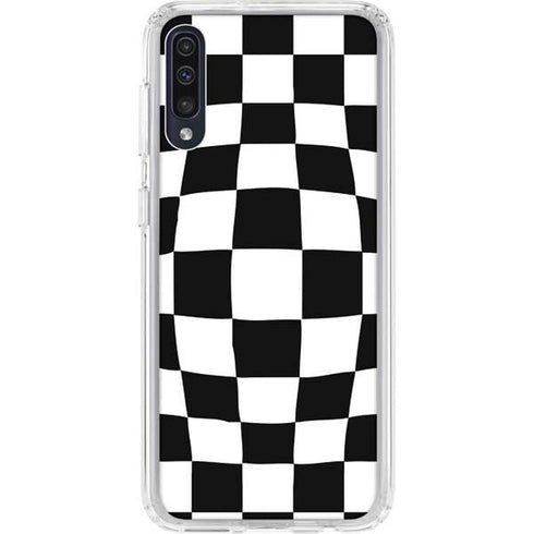 Black and White Zoomed Checkerboard Galaxy A50 Clear Case