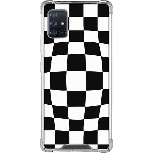 Black and White Zoomed Checkerboard Galaxy A51 5G Clear Case