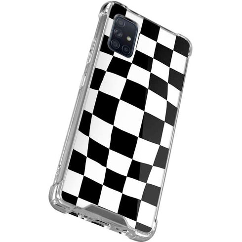 Black and White Zoomed Checkerboard Galaxy A51 5G Clear Case