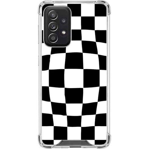 Black and White Zoomed Checkerboard Galaxy A52 5G Clear Case