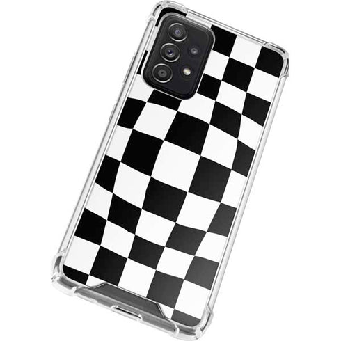 Black and White Zoomed Checkerboard Galaxy A52 5G Clear Case
