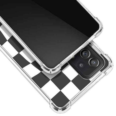 Black and White Zoomed Checkerboard Galaxy A52 5G Clear Case