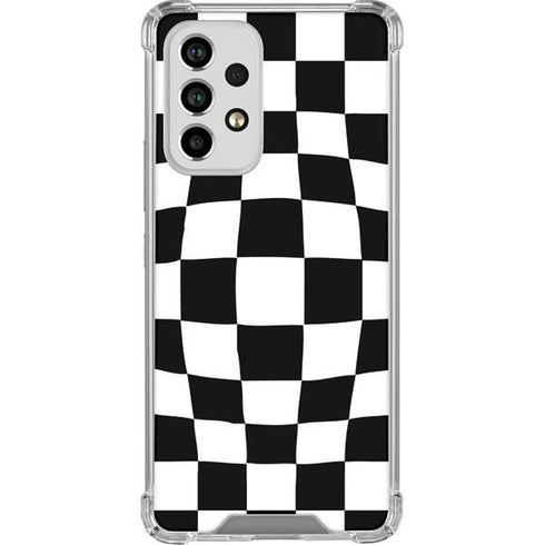 Black and White Zoomed Checkerboard Galaxy A53 5G Clear Case