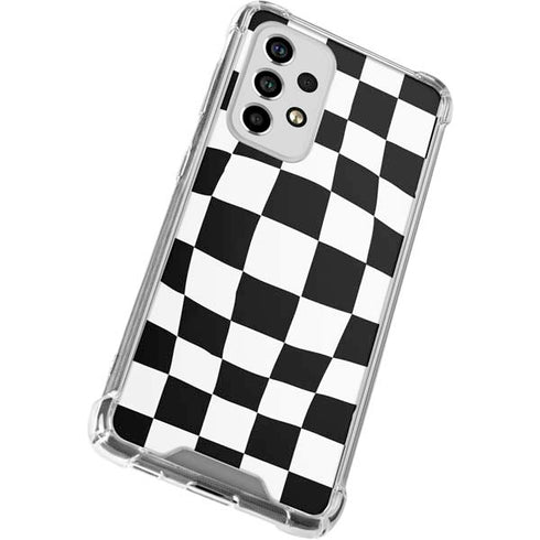 Black and White Zoomed Checkerboard Galaxy A53 5G Clear Case