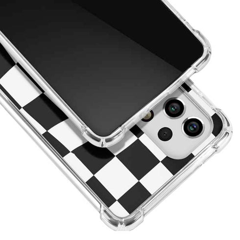 Black and White Zoomed Checkerboard Galaxy A53 5G Clear Case