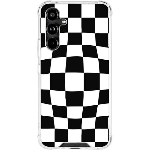 Black and White Zoomed Checkerboard Galaxy A54 5G Clear Case