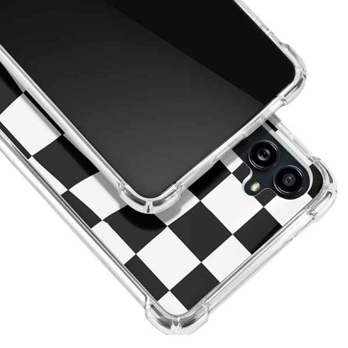Black and White Zoomed Checkerboard Galaxy A54 5G Clear Case