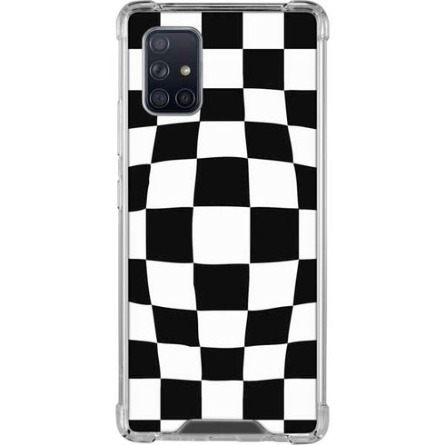 Black and White Zoomed Checkerboard Galaxy A71 5G Clear Case