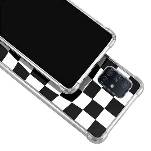 Black and White Zoomed Checkerboard Galaxy A71 5G Clear Case