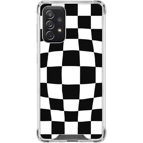 Black and White Zoomed Checkerboard Galaxy A72 5G Clear Case