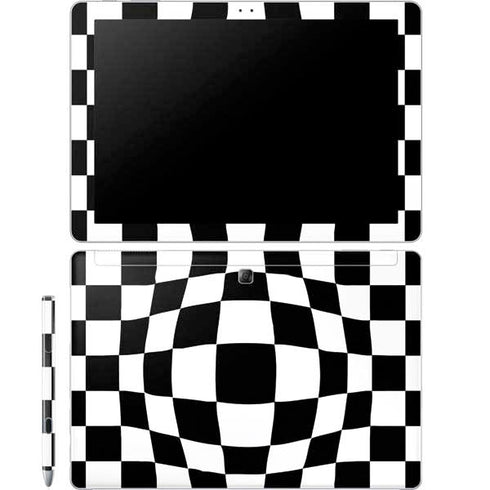 Black and White Zoomed Checkerboard Galaxy Book 12in Skin