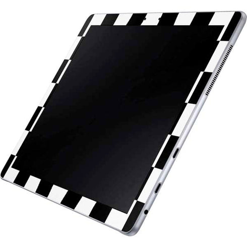 Black and White Zoomed Checkerboard Galaxy Book 12in Skin