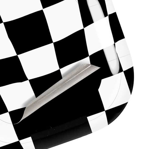 Black and White Zoomed Checkerboard Galaxy Buds Live Skin