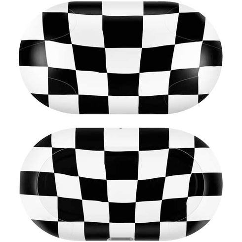 Black and White Zoomed Checkerboard Galaxy Buds Plus Skin