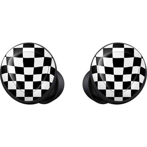 Black and White Zoomed Checkerboard Galaxy Buds Skin