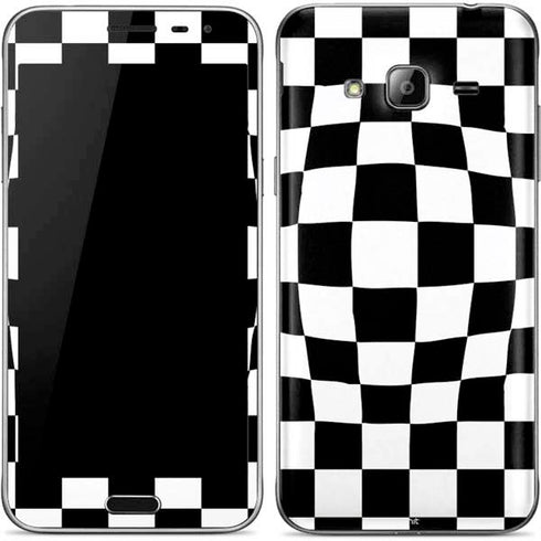 Black and White Zoomed Checkerboard Galaxy J3 Skin