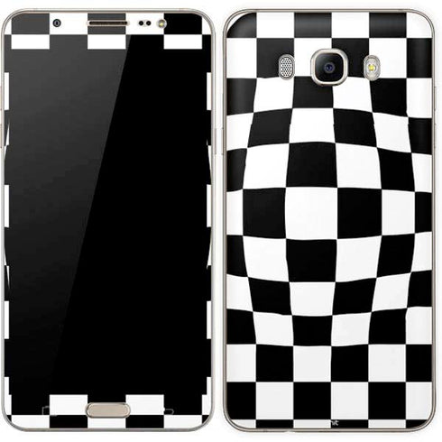 Black and White Zoomed Checkerboard Galaxy J7 Skin
