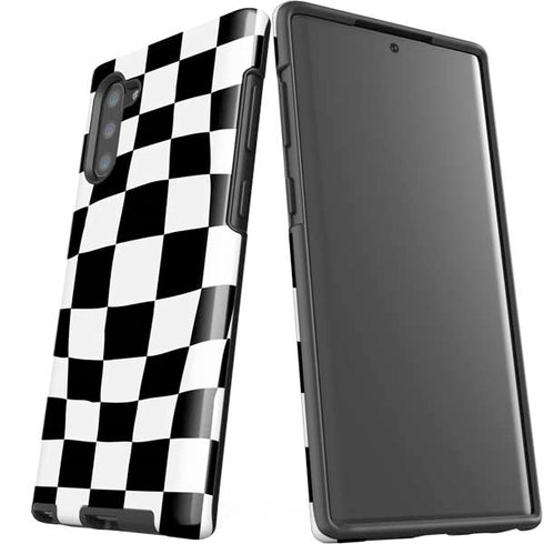 Black and White Zoomed Checkerboard Galaxy Note 10 Pro Case