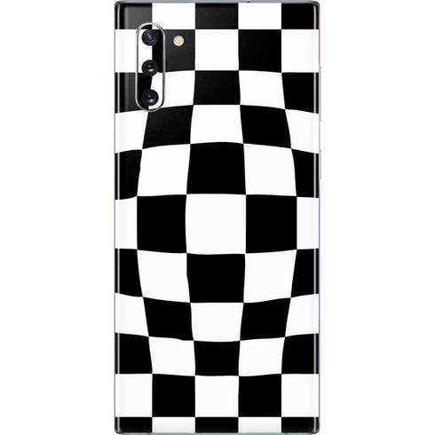 Black and White Zoomed Checkerboard Galaxy Note 10 Skin