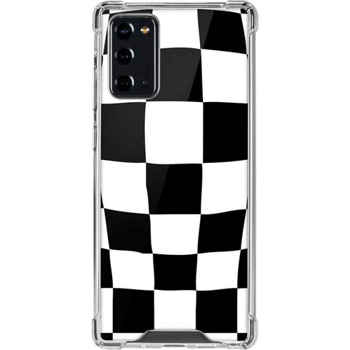 Black and White Zoomed Checkerboard Galaxy Note20 5G Clear Case
