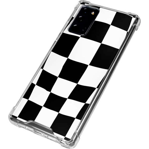 Black and White Zoomed Checkerboard Galaxy Note20 5G Clear Case