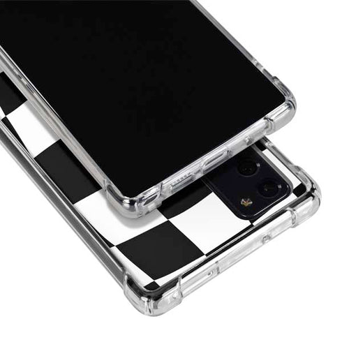 Black and White Zoomed Checkerboard Galaxy Note20 5G Clear Case