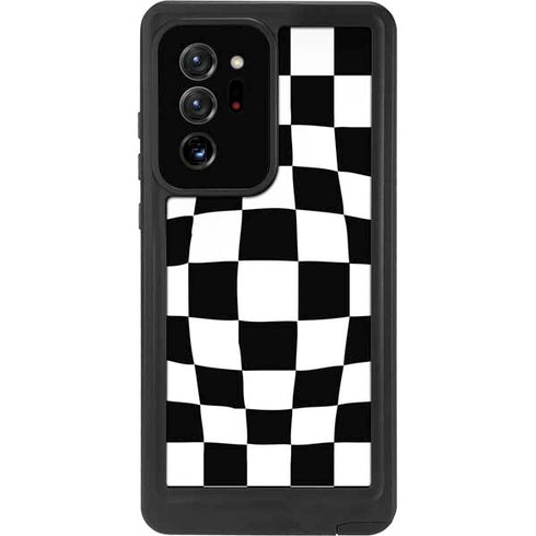 Black and White Zoomed Checkerboard Galaxy Note20 Ultra 5G Waterproof Case