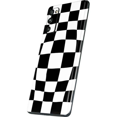 Black and White Zoomed Checkerboard Galaxy S20 Fan Edition Skin
