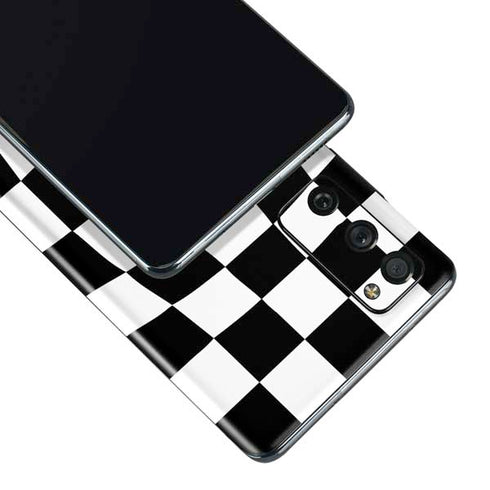 Black and White Zoomed Checkerboard Galaxy S20 Fan Edition Skin