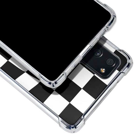 Black and White Zoomed Checkerboard Galaxy S20 FE Clear Case