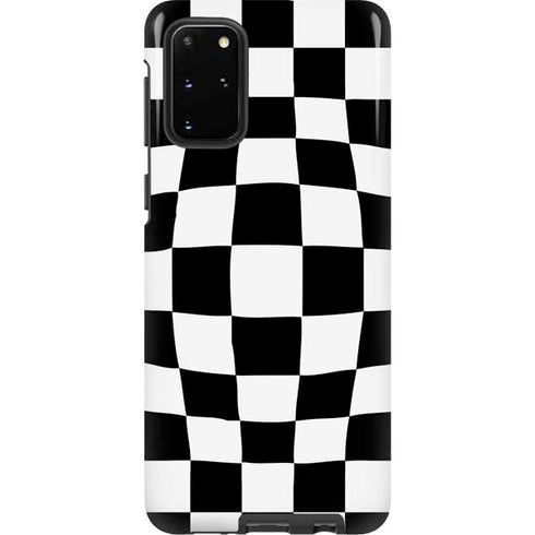 Black and White Zoomed Checkerboard Galaxy S20 Plus Pro Case