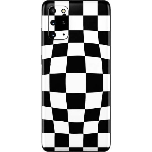 Black and White Zoomed Checkerboard Galaxy S20 Plus Skin