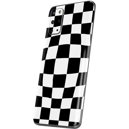 Black and White Zoomed Checkerboard Galaxy S20 Plus Skin