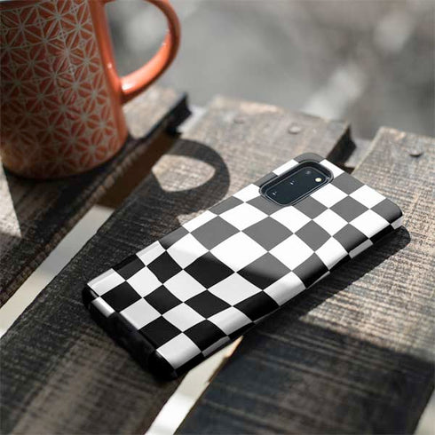 Black and White Zoomed Checkerboard Galaxy S20 Pro Case