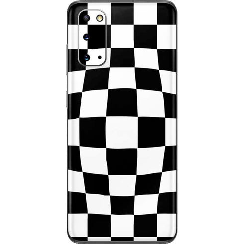 Black and White Zoomed Checkerboard Galaxy S20 Skin