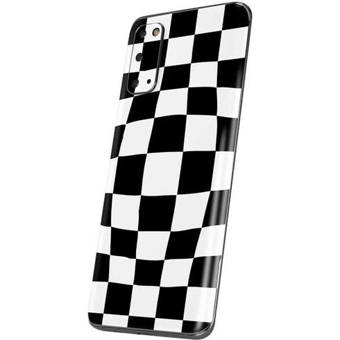 Black and White Zoomed Checkerboard Galaxy S20 Skin